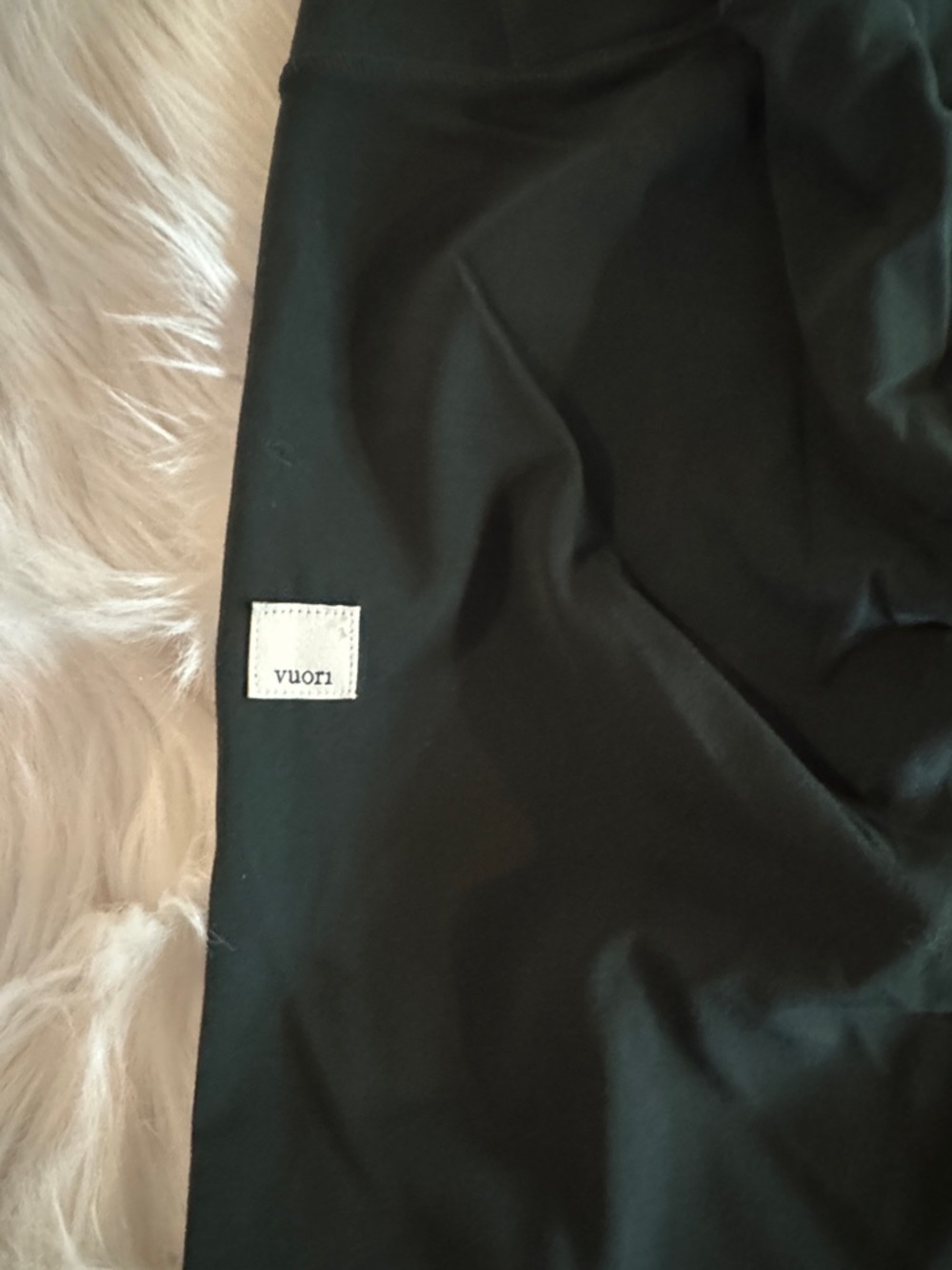Vuori green Performance leggings with White Logo Patch